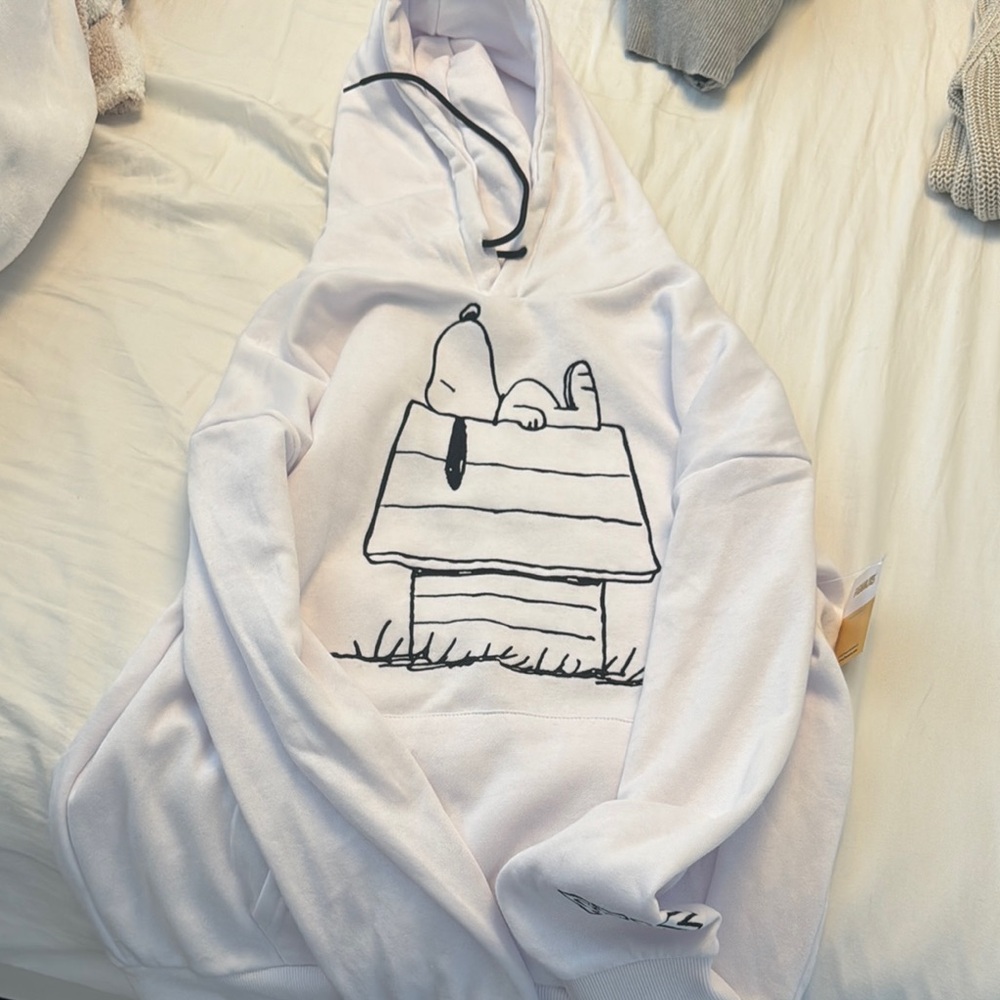 White Hoodie with Snoopy Design